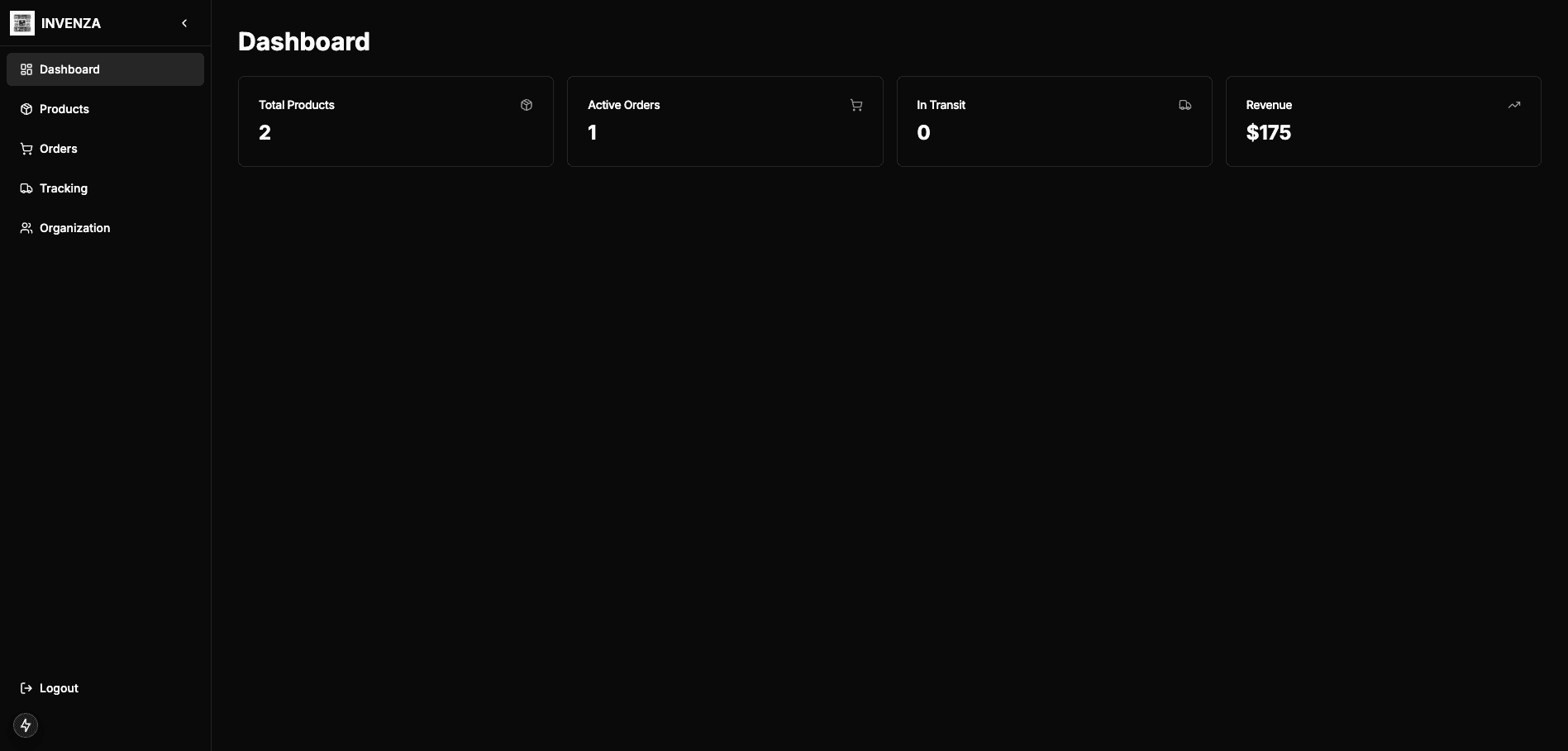 invenza Dashboard